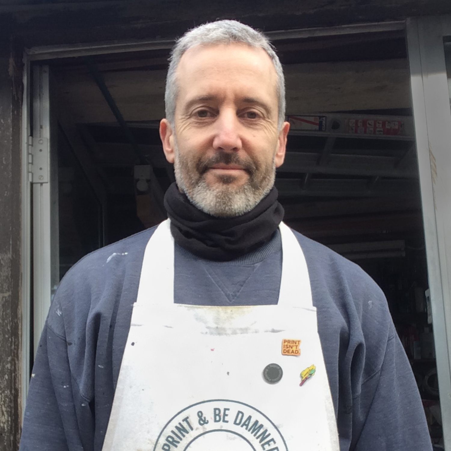 Mark in screen print studio